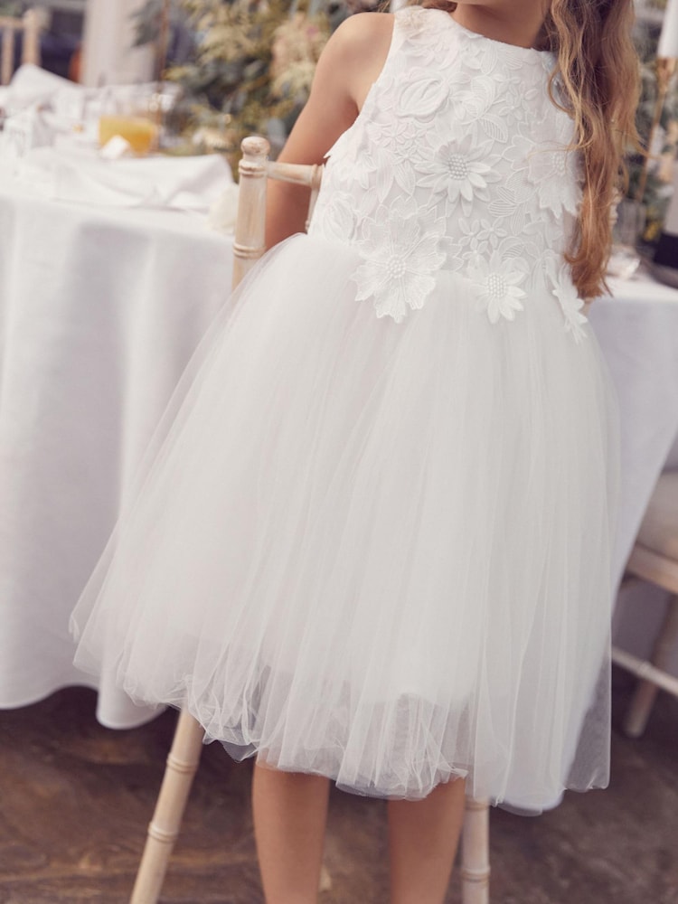 Weiß - Kleid für besondere Anlässe mit floraler Spitze (3–16 J.) - Bild 2 von 6 Weiß - Kleid für besondere Anlässe mit floraler Spitze (3–16 J.) - Bild 2 von 6