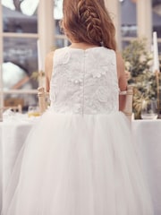 White Floral Lace Occasion Dress (3-16yrs) - Image 3 of 6
