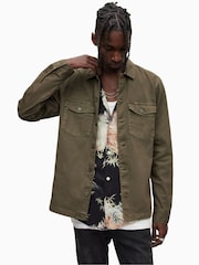 AllSaints Green 100% Cotton Spotter Military Shirt - Image 1 of 8