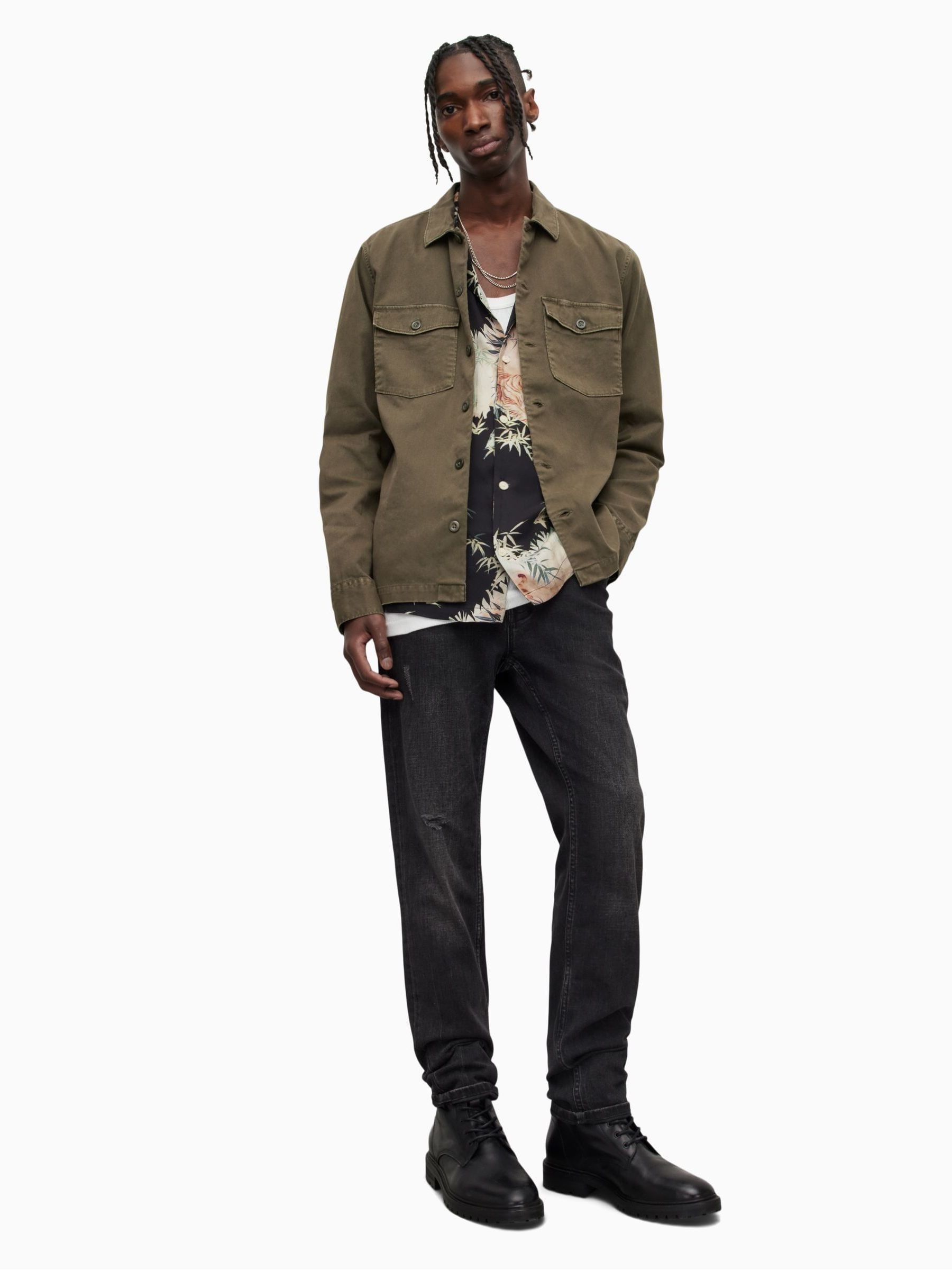 Buy AllSaints Green 100% Cotton Spotter Military Shirt from Next USA
