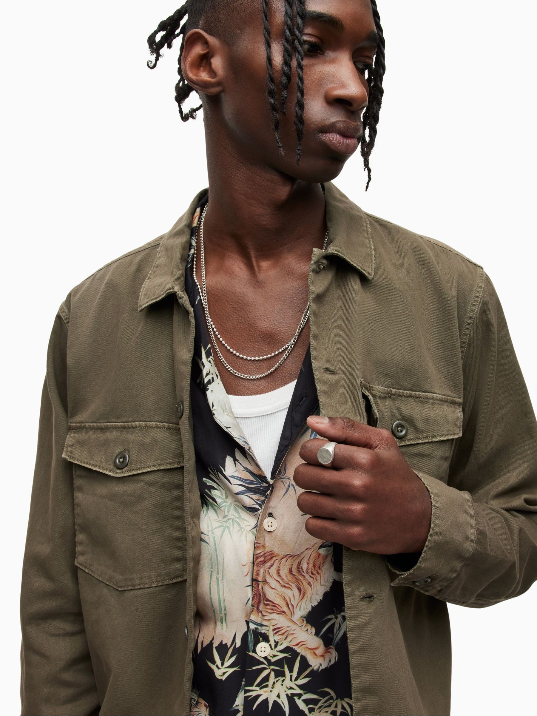Buy AllSaints Green 100% Cotton Spotter Military Shirt from Next USA