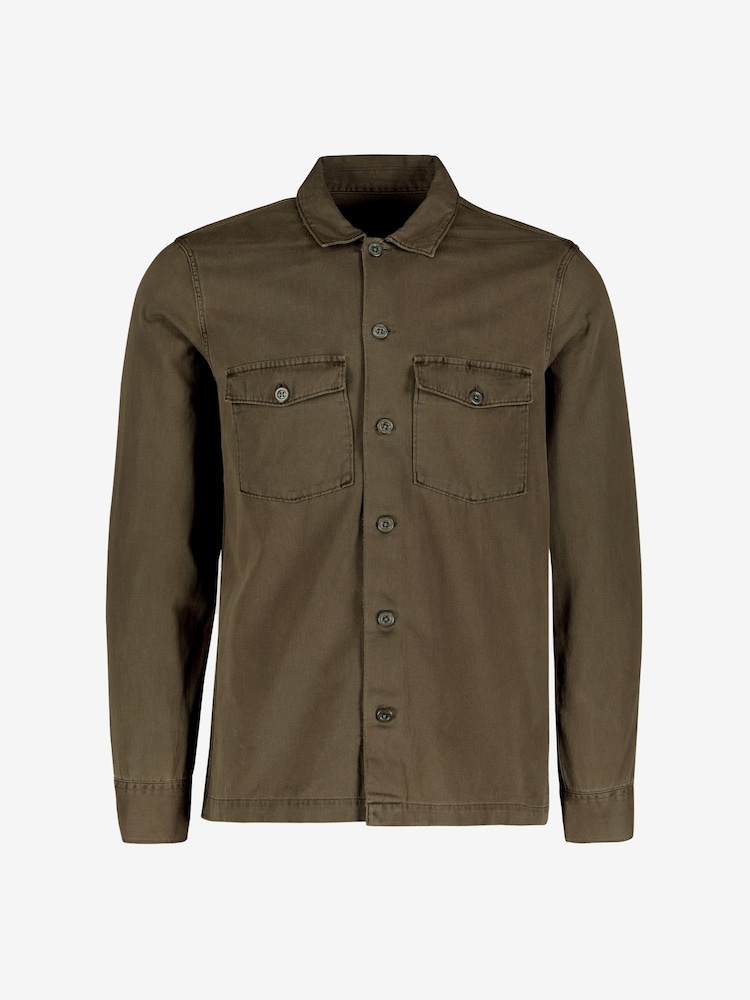 AllSaints Green 100% Cotton Spotter Military Shirt - Image 8 of 8