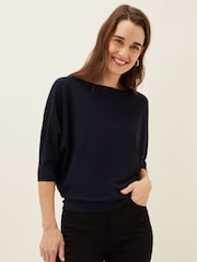 Phase Eight Blue Navy Cristine Knit Jumper - Image 1 of 6
