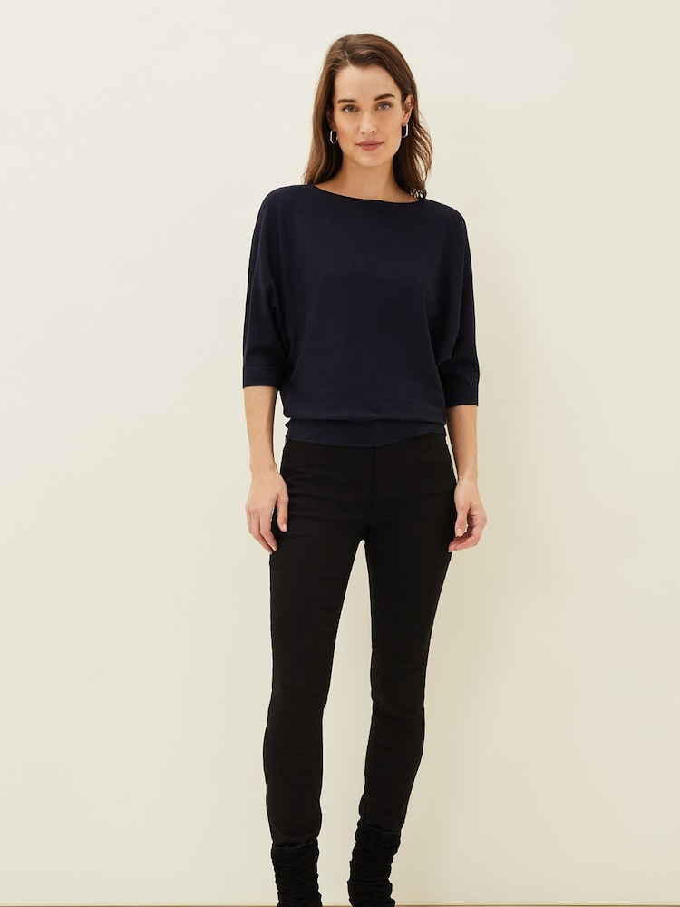 Phase Eight Blue Navy Cristine Knit Jumper - Image 3 of 6