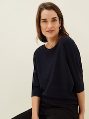 Phase Eight Blue Navy Cristine Knit Jumper - Image 5 of 6