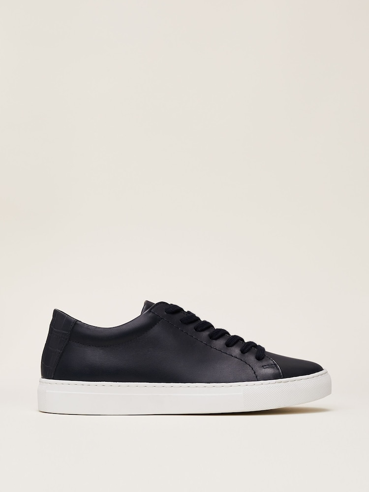 Phase Eight Blue Rosanna Leather Trainers - Image 1 of 8