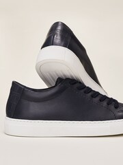 Phase Eight Blue Rosanna Leather Trainers - Image 4 of 8