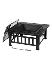 Tepro Black Garden Large Glenview Square Log Fire Pit - Image 2 of 6