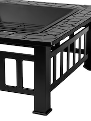 Tepro Black Garden Large Glenview Square Log Fire Pit - Image 3 of 6