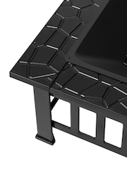 Tepro Black Garden Large Glenview Square Log Fire Pit - Image 4 of 6