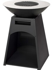 Tepro Black Garden Waco Log Fireplace with Steel Plancha Ring and Log Store - Image 4 of 7