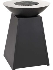 Tepro Black Garden Waco Log Fireplace with Steel Plancha Ring and Log Store - Image 5 of 7