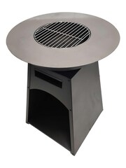Tepro Black Garden Waco Log Fireplace with Steel Plancha Ring and Log Store - Image 7 of 7