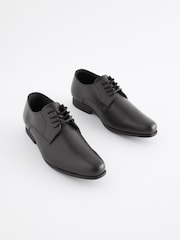 Black Wide Fit (G) School Leather Lace Up Shoes - Image 1 of 9