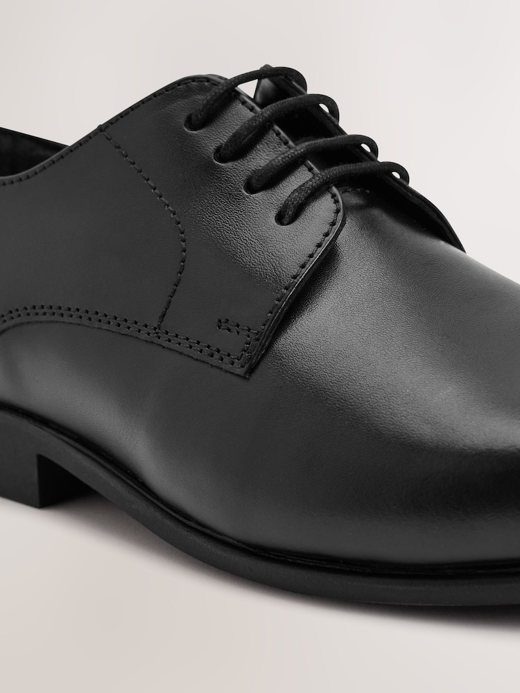 Buy Black Wide Fit (G) School Leather Lace Up Shoes from Next USA