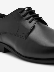 Black Wide Fit (G) School Leather Lace Up Shoes - Image 6 of 9