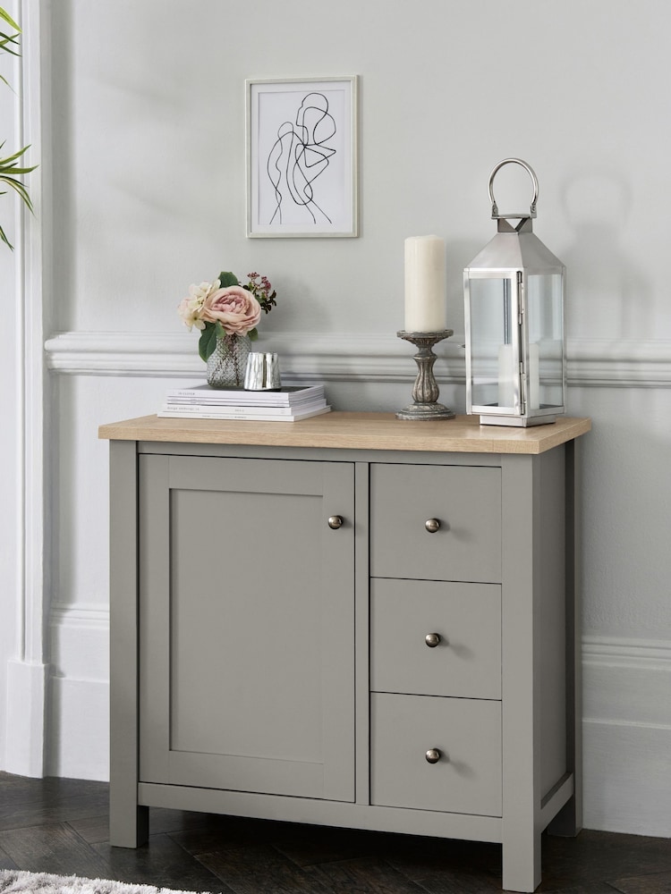 Dove Grey Malvern Oak Effect Small Sideboard - Image 1 of 8