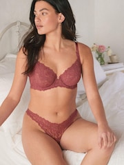 Pink Non Pad Full Cup Comfort Lace Bra - Image 1 of 7