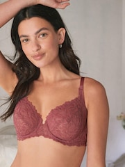 Pink Non Pad Full Cup Comfort Lace Bra - Image 4 of 7