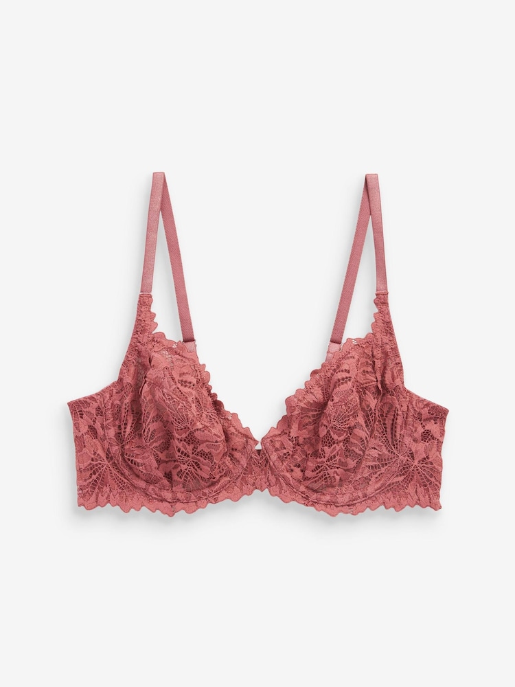 Pink Non Pad Full Cup Comfort Lace Bra - Image 7 of 7