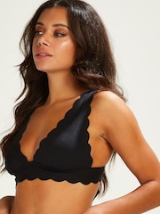 Hunkemöller Black Scallop Triangle Bikini Top - Image 3 of 5