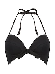 Hunkemöller Black Scallop Push Up Bikini Top - Image 4 of 5
