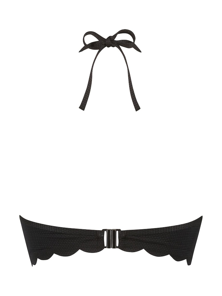 Hunkemöller Black Scallop Push Up Bikini Top - Image 5 of 5