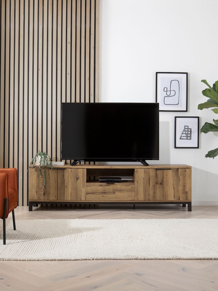 Dark Bronx Up to 90 inch Oak Effect TV Unit - Image 1 of 10