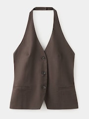 Mango Brown Halterneck Waistcoat - Image 5 of 7
