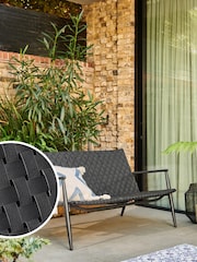 Black Stockholm Garden 2 Seat Sofa Bench - Image 1 of 6
