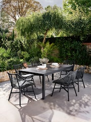 Black Helsinki Garden 8 to10 Seat Extending Dining Set - Image 3 of 10