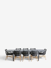 Black Helsinki Garden 8 to10 Seat Extending Dining Set - Image 4 of 10