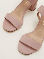 Phase Eight Pink Suede Buckle Heeled Sandals - Image 5 of 7