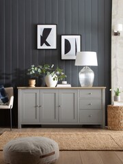 Dove Grey Malvern Oak Effect Extra Large Sideboard - Image 1 of 9
