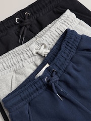 Navy Blue/Grey/Black 3 Pack Soft Jersey Regular Fit Joggers (3-16yrs) - Image 6 of 6