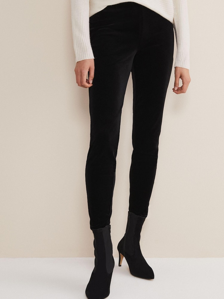 Phase Eight Black Amina Velvet Jeggings - Image 1 of 6