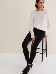 Phase Eight Black Amina Velvet Jeggings - Image 3 of 6