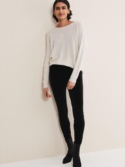 Phase Eight Black Amina Velvet Jeggings - Image 4 of 6