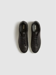Reiss Black Finley Leather Trainers - Image 3 of 7