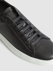 Reiss Black Finley Leather Trainers - Image 4 of 7