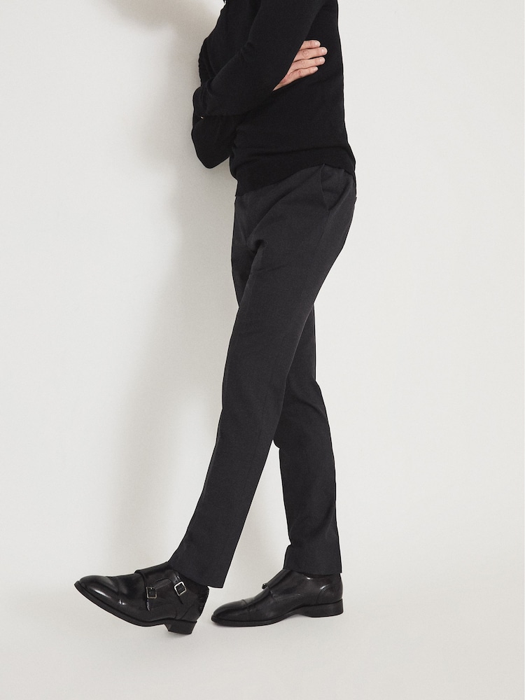Reiss Black Rivington High Shine Leather Monk Strap Shoes - Image 2 of 7
