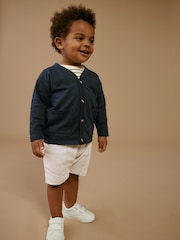 Marineblau/Steingrau Braun - 3-teiliges-Set mit Jersey-Strickjacke und Jogginghose (3 Monate bis 7 Jahre) - Bild 1 von 12