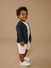 Marineblau/Steingrau Braun - 3-teiliges-Set mit Jersey-Strickjacke und Jogginghose (3 Monate bis 7 Jahre) - Bild 2 von 12