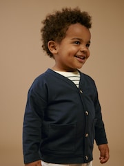 Marineblau/Steingrau Braun - 3-teiliges-Set mit Jersey-Strickjacke und Jogginghose (3 Monate bis 7 Jahre) - Bild 4 von 12