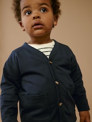 Marineblau/Steingrau Braun - 3-teiliges-Set mit Jersey-Strickjacke und Jogginghose (3 Monate bis 7 Jahre) - Bild 5 von 12
