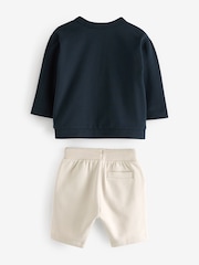Marineblau/Steingrau Braun - 3-teiliges-Set mit Jersey-Strickjacke und Jogginghose (3 Monate bis 7 Jahre) - Bild 7 von 12