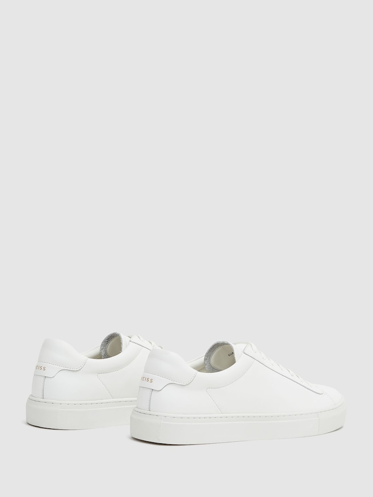 Reiss White Finley Leather Trainers - Image 4 of 6