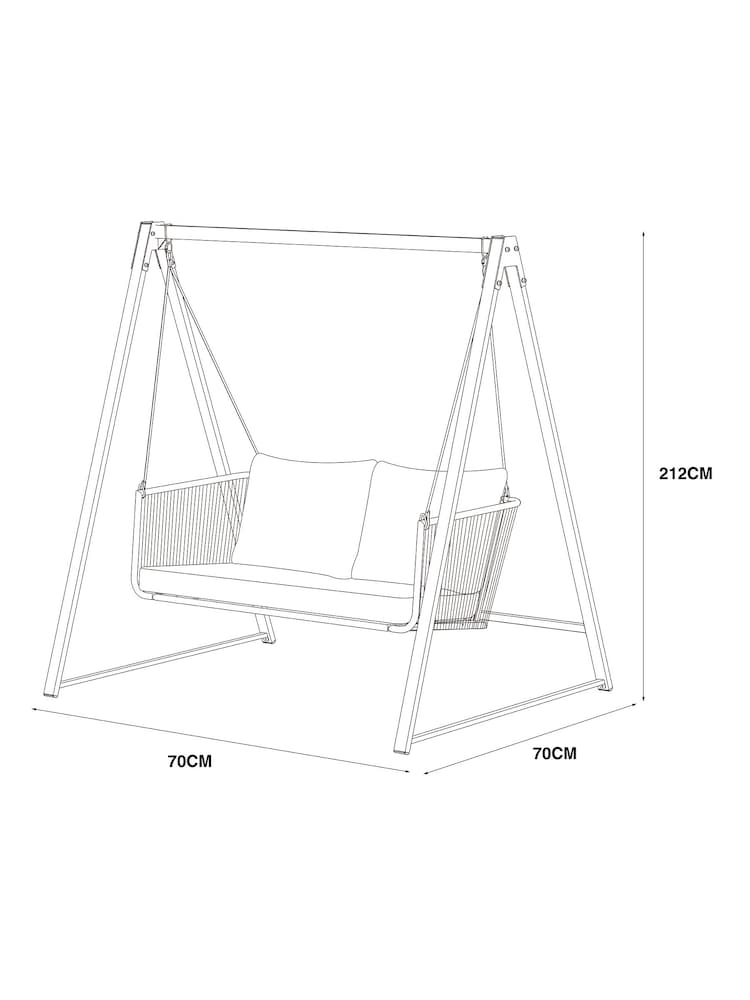 Black Helsinki Garden Double Swing Seat - Image 5 of 5