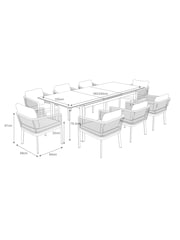 Grey Mauritius Garden 8 Seat Extending Dining Set - Image 12 of 12