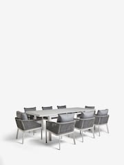 Grey Mauritius Garden 8 Seat Extending Dining Set - Image 5 of 12